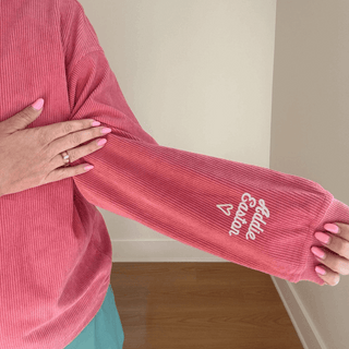 Embroidered Mama Corded Oversized Sweatshirt Crewneck