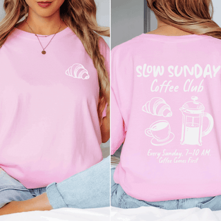 Slow Sunday Coffee Club Graphic Comfort Color Tee