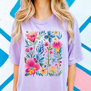 Bloom Floral Garden Comfort Colors Tee