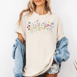 Wildflower Meadow Sketch Comfort Colors Tee