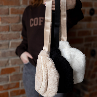 Fleece Belt Bag for Women Crossbody Sling Bag Sherpa with Adjustable Strap Fanny Pack