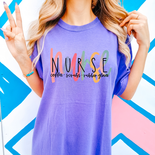 Watercolor Nurse Women's Graphic Comfort Colors Tee