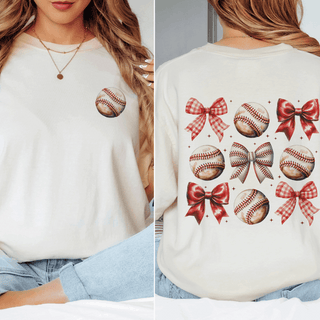 Baseball and Bows Graphic Comfort Colors Tee