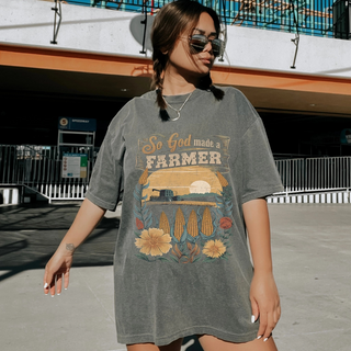 So God Made A Farmer Christian Comfort Colors Tee