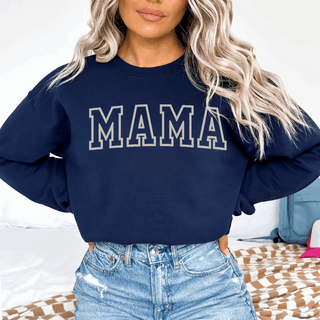 Embroidered Mama Sleeve Text Sweatshirt