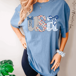 USA Bow 4th of July Graphic Comfort Colors Tee