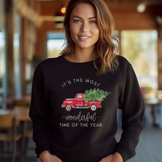 Most Wonderful Time Christmas Truck Christmas Sweatshirt