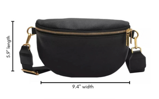 Black Leather Fanny Pack Crossbody Bags