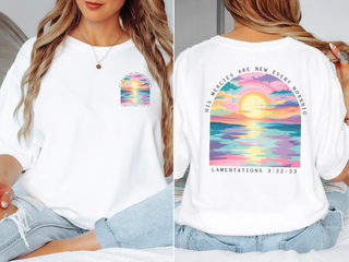 His Mercies Are New Every Morning shirt, Lamentations 3:22-23 tee, Christian Comfort Colors Tee, faith-based apparel, inspirational Bible verse shirt, Christian gift for women, morning devotional shirt