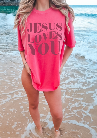 Jesus Loves You Christian Comfort Colors Tee