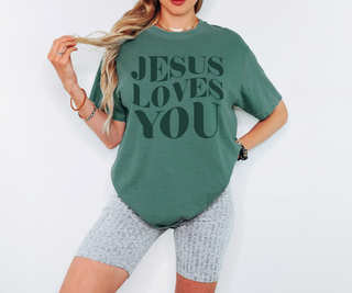 Jesus Loves You Christian Comfort Colors Tee
