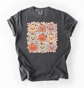 Pumpkins Pastel Floral Fall Comfort Colors Tee