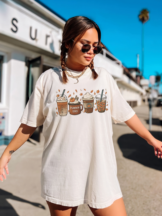 Pumpkin Spice Lattes Fall Comfort Colors Tee