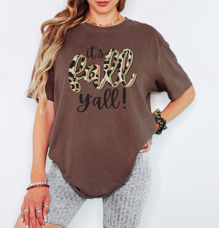It's Fall Y'all Leopard Comfort Colors Tee