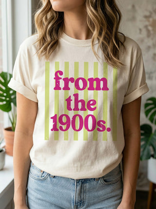 From the 1900s Retro Striped Comfort Colors Tee