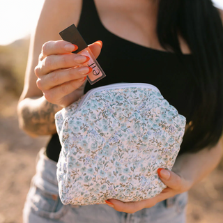 Floral Quilted Makeup Bag- Small