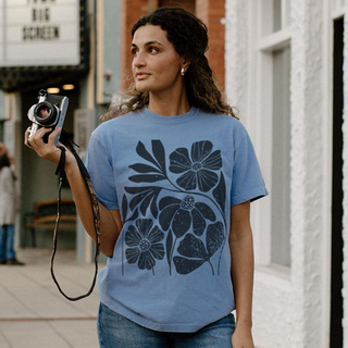 Black Floral Comfort Colors Graphic Tee