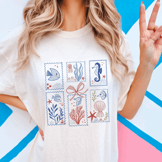 Coastal Vintage Stamp Comfort Colors Graphic Tee