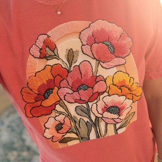 Floral Bouquet Faux Texture Patchwork Comfort Colors Tee