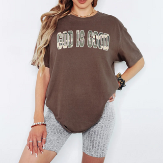 God Is Good Camo Christian Comfort Colors Tee