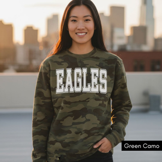 Personalized Camo College Style Crewneck Sweatshirt