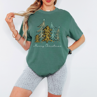 Leopard Trees Christmas Comfort Colors Tee