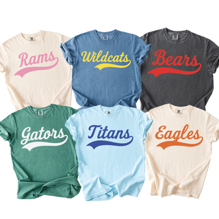Custom Team Name Script Comfort Colors Tee